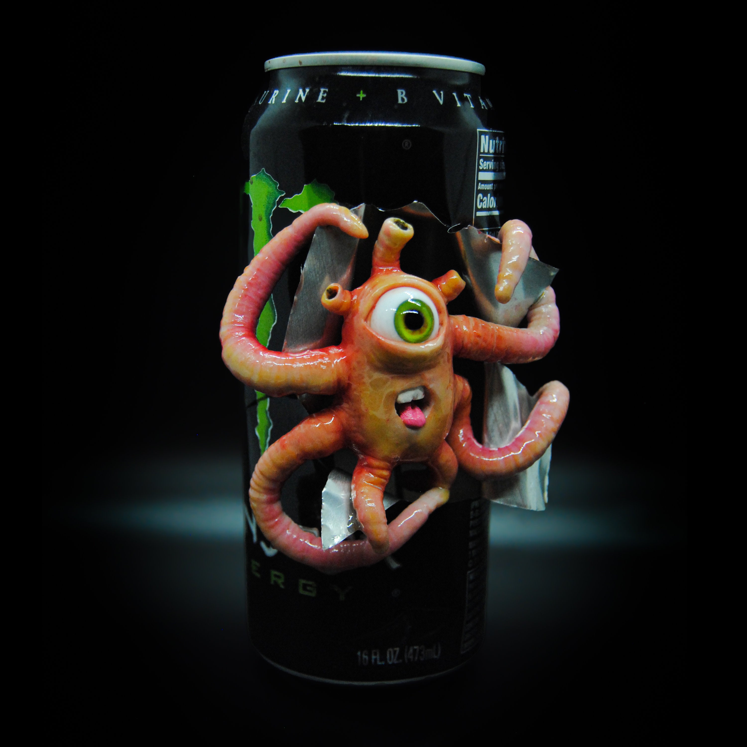 Coke Can Monster Hand Sculptered Clay 