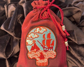 Bolsa de tarot de calavera/bolsa de tarot/bolsa con cordón