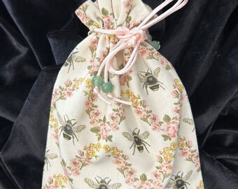 Bee Tarot Card Bag/Tarot Pouch/drawstring bag