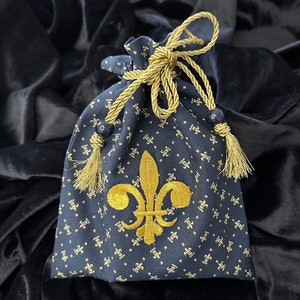 Fleur-de-lis Tarot Card Bag/Tarot Pouch/drawstring bag