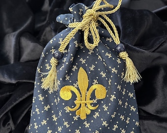 Fleur-de-lis Tarot Card Bag/Tarot Pouch/drawstring bag