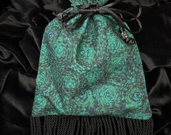 Black fringe Tarot Card Bag/Tarot Pouch/drawstring bag