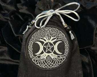 Wiccan/Tree of life Tarot Card Bag/Tarot Pouch/drawstring bag