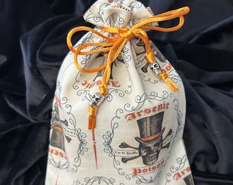 Bolsa de tarot de calavera/bolsa de tarot/bolsa con cordón