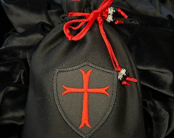 Knights Templar Tarot Card Bag/Tarot Pouch/drawstring bag