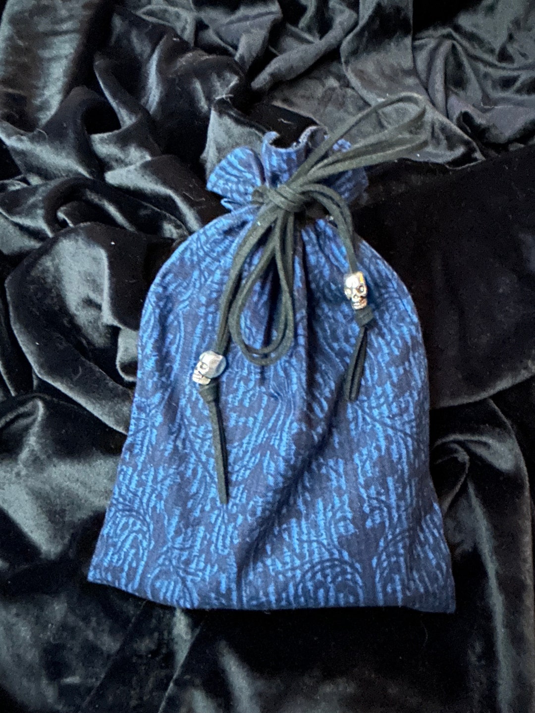 Blue and Black Paisley Tarot Card Bag/tarot Pouch/drawstring Bag - Etsy