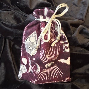 Metaphysical Tarot Card Bag/Tarot Pouch/drawstring bag