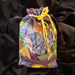 Bolsa para cartas de tarô da bela e a fera/bolsa de tarô/bolsa com cordão
