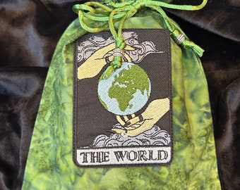 Sac Tarot/Pochette Tarot/Sac à cordon The World