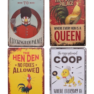 Chicken Coop Signs -4 Designs 11 7/8&#39; x 11 7/8&quot;