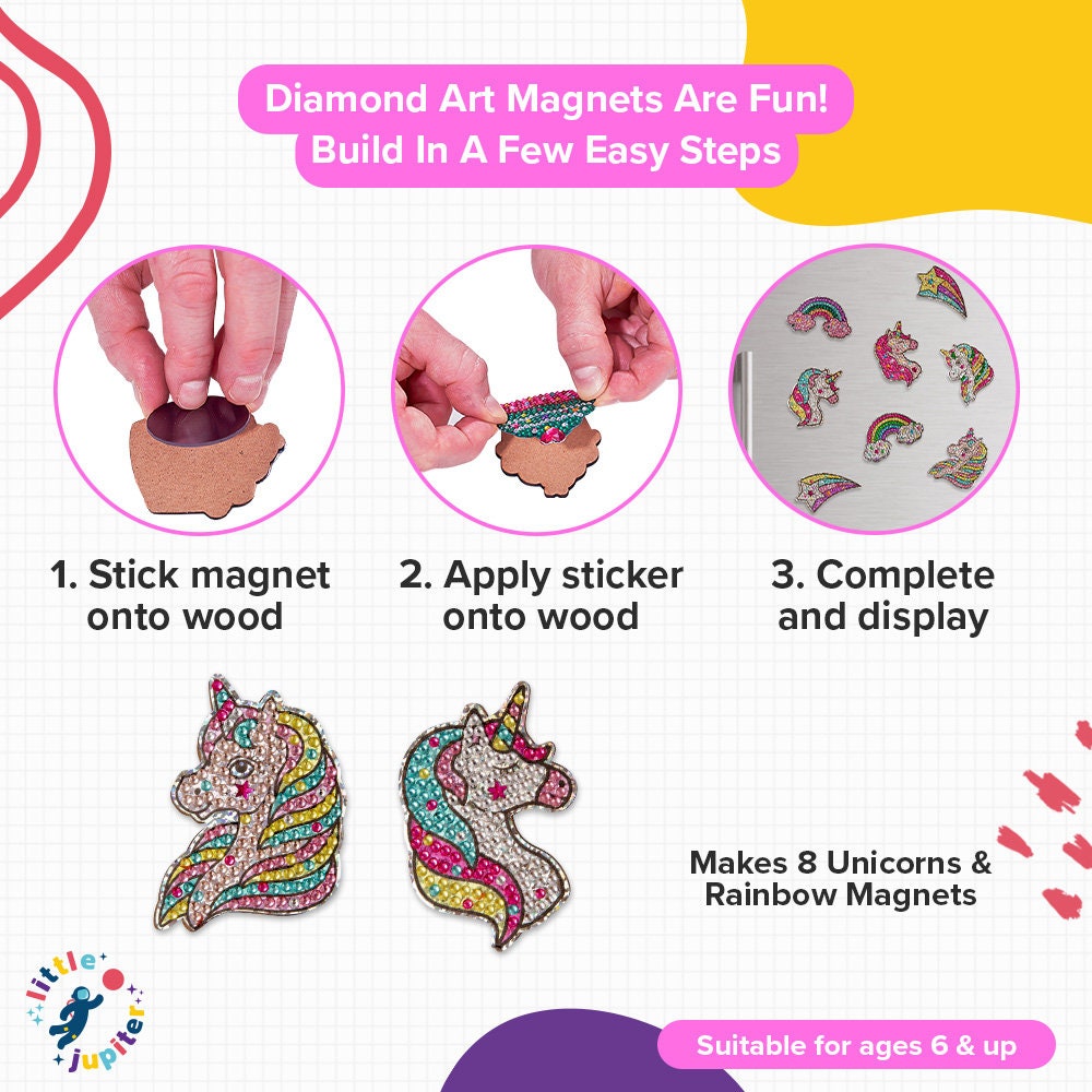 Diamond Art Unicorns and Rainbow Magnets 