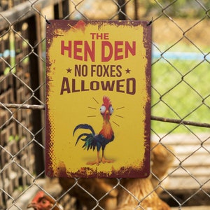 Chicken Coop Sign - Hen Den - 7 7/8&#39; x 11 7/8&quot;