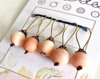 Knitting Stitch Markers Set (5) - Pink Perls
