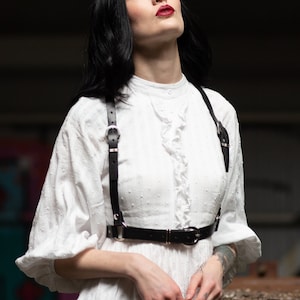 Athena II - Leather Chest Harness - Full Grain Latigo Leather - Handmade In Portland, Oregon