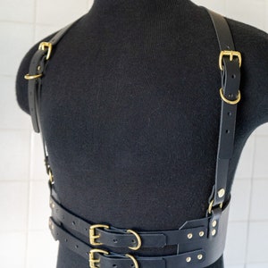 Corset Harness - Solid Brass - Full Grain Leather