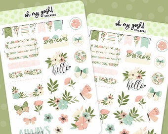 SWEET GARDEN || Decorative Planner Stickers || Floral Journalling Stickers || s372