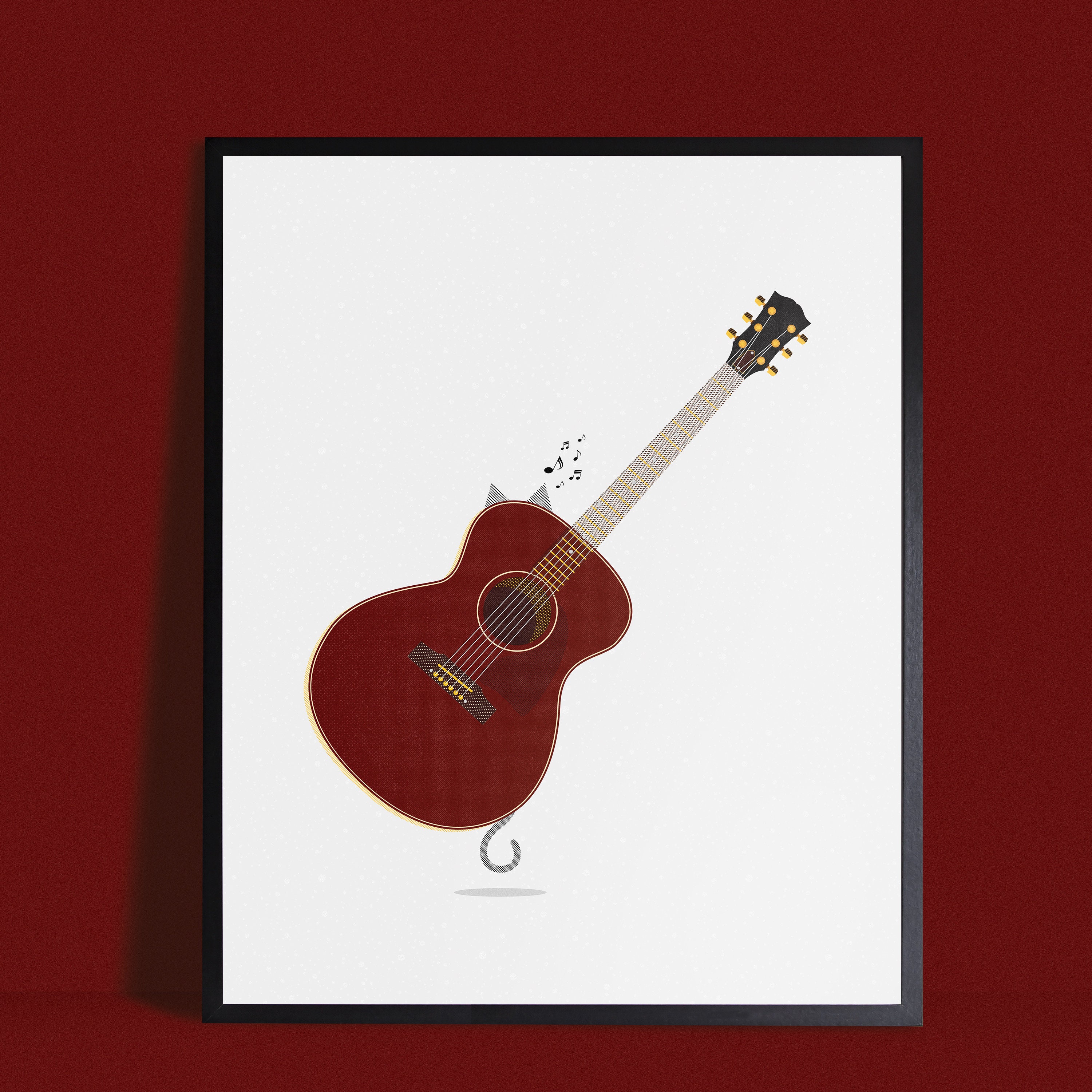 Smelly Cat Guitar Print Friends TV Show Phoebe Illustration | Etsy