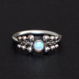Surgical Steel Nose Hoop Opal, Nose Jewelry, Nose Piercing, Nose Earring, Nostril Piercing, Nose Ring Hoop, Nostril Ring 22g 20g 18g