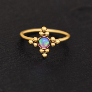 Surgical Steel Nose Hoop Opal, Nose Piercing, Nose Ring Hoop, Nose Jewelry, Nostril Piercing 22g 20g 18g, Nose Earring, Nostril Ring