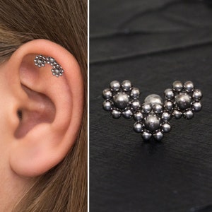 Cartilage Curved Earring Surgical Steel, Helix Stud, Curved Cartilage Earring Stud, Helix Curved Barbell Earring, Helix Piercing