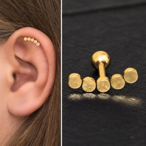 Surgical Steel Cartilage Curved Earring, Helix Earring, Cartilage Stud Earring, Curved Bar Stud Earring, Barbell Earring