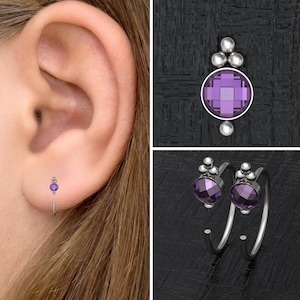 Brincos de argola pequenos de aço cirúrgico, jaquetas de orelha, brincos de argola Huggie CZ, brincos dorminhoco, brincos diários, brincos minúsculos de argola