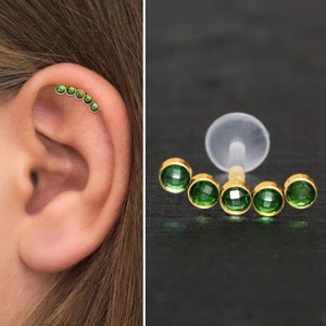 CZ Cartilage Curved Earring Bioflex, Helix Stud, Curved Cartilage Earring Stud, Helix Curved Barbell Earring, Helix Piercing
