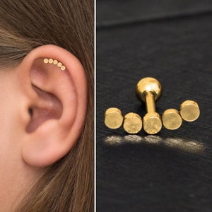 Surgical Steel Cartilage Curved Earring, Helix Earring, Cartilage Stud Earring, Curved Bar Stud Earring, Barbell Earring