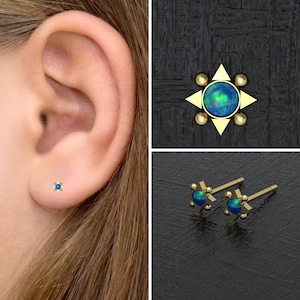 Tiny Stud Earrings Surgical Steel, Opal Post Earrings Minimalist, Everyday Earring Studs, Push Back Earrings, Small Shape Earrings