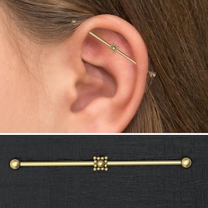 Surgical Steel Industrial Barbell 14g, Straight Barbell Piercing, Industrial Piercing Jewelry, Scaffold Earring, Industrial Bar