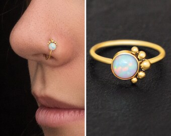 nose ring hoop with gem