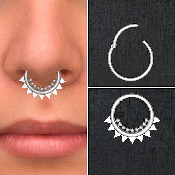 Surgical Steel Septum Ring Clicker Earring, Daith Earring, Septum Jewelry 16g, Septum Clicker Hoop, Daith Piercing, Daith Ring