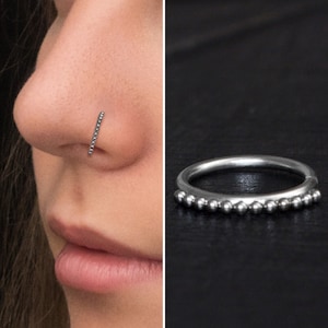 Titanio per piercing al naso, orecchino al naso, grado di impianto del cerchio del naso, anello al naso, gioielli al naso, gioielli alla narice 22g 20g 18g