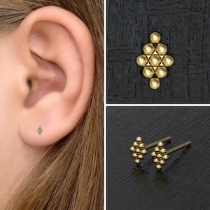 Post Earrings Surgical Steel, Simple Stud Earrings, Push Back Earrings, Everyday Earring Studs, Shape Earrings, Small Stud Earring