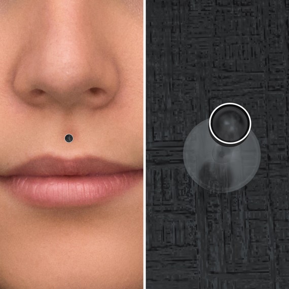 Onyx Lip Labret Medusa Piercing Bioflex Labret Jewelry Medusa Labret Earring Monroe Lip Ring Philtrum Jewelry Lip Stud Etsy