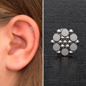 Surgical Steel Cartilage Piercing, Tragus Earring, Forward Helix Stud, Conch Barbell, Tragus Barbell Earring, Cartilage Bar