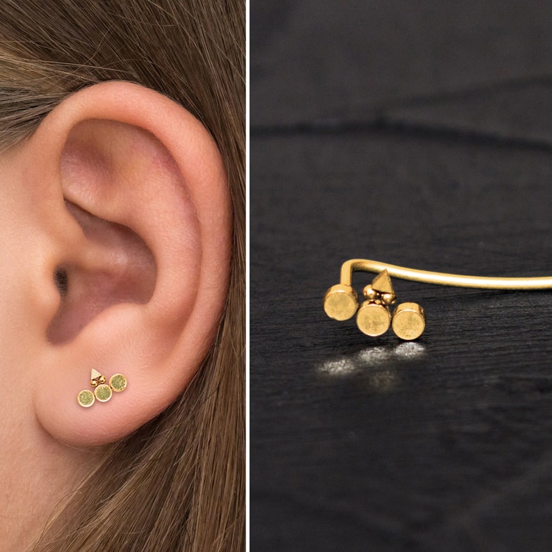 Ear Climber Earrings Surgical Steel Ear Pin Earrings Ear Crawler Earrings Curved Earring Ear Sweep Climbing Ear Cuff Earrings