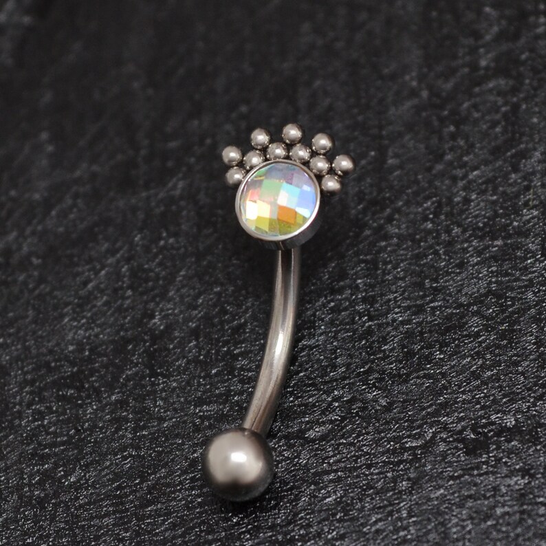 Rook Earring Surgical Steel CZ Eyebrow Jewelry Curved Etsy