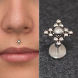 Titanium Lip Ring, Lip Jewelry Implant Grade, Medusa Piercing Jewelry, Monroe Piercing, Philtrum Jewelry, Labret Earring Stud