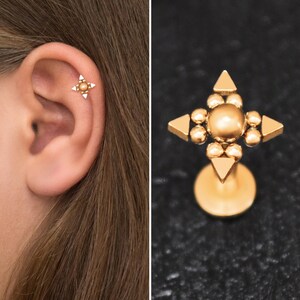 Surgical Steel Tragus Stud, Cartilage Ring, Forward Helix Ring, Tragus Jewelry, Labret Earring, Cartilage Stud, Conch Piercing
