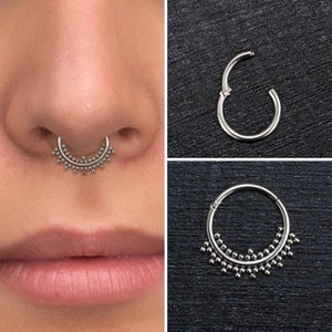 Septum Hoop Titanium Implant Grade, Daith Piercing, Septum Ring, Daith Earring, Septum Clicker Hoop, Daith Clicker Earring