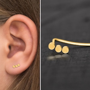 Ear Pin Earrings Surgical Steel, Ear Climber Earrings, Ear Crawler Earrings, Ear Vine, Ear Sweep, Climbing Earrings, Curved Studs