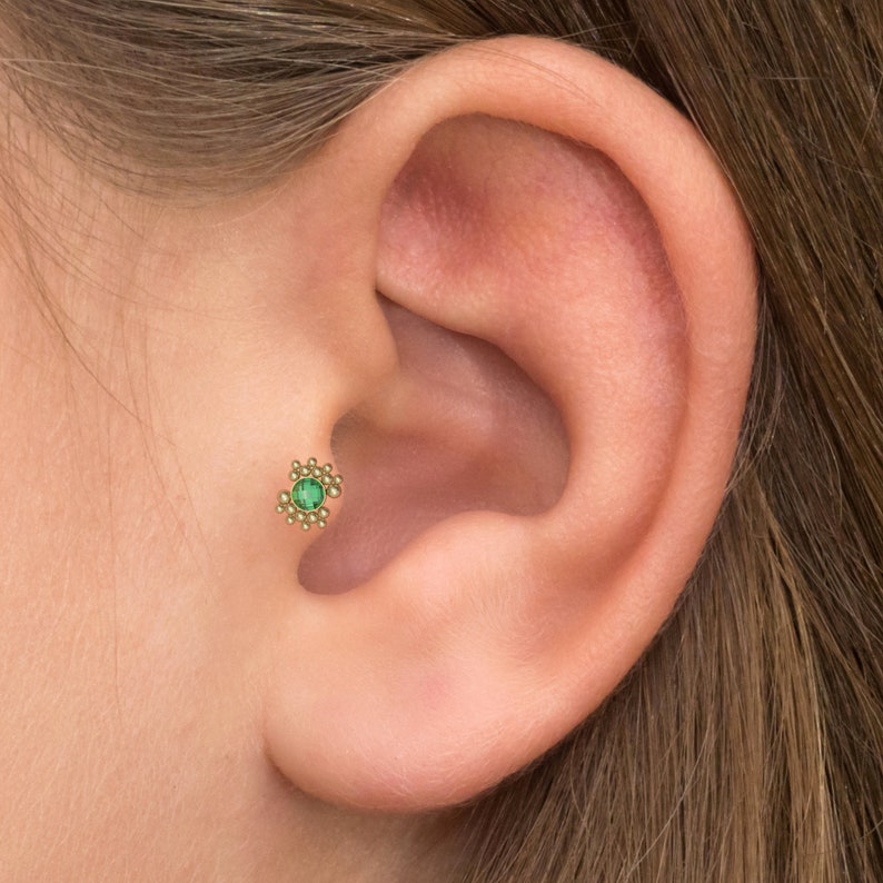 Forward Helix Barbell Piercing Surgical Steel Cartilage Earring Stud CZ Conch Earring Tragus Piercing Jewelry Tragus Bar Stud