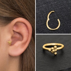 Surgical Steel Tragus Earring Hoop, Cartilage Piercing, Rook Piercing, Forward Helix Piercing, Conch Piercing, Rook Clicker Hoop