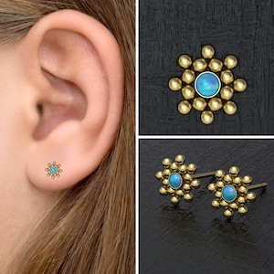 Minimalist Stud Earrings Opal, Simple Post Earrings Surgical Steel, Small Everyday Earring Studs, Push Back Earrings, Elegant Earrings
