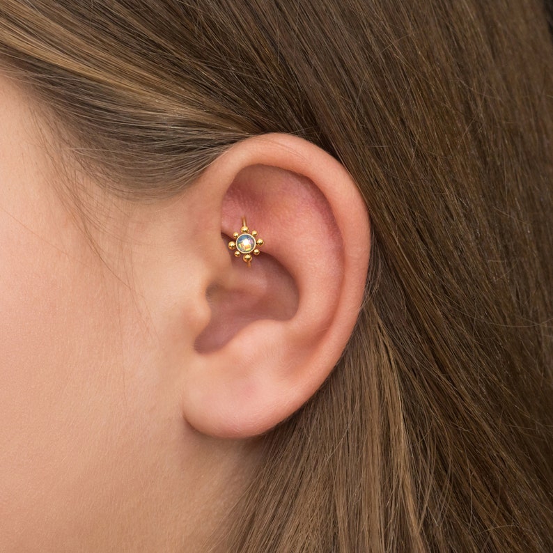 Forward Helix Earring Surgical Steel CZ Tragus Earring Etsy