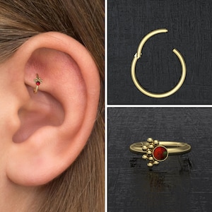 Surgical Steel Conch Piercing, Opal Tragus Hoop, Cartilage Hoop Earring, Forward Helix Ring, Rook Clicker, Clicker Hoop, Tragus Ring