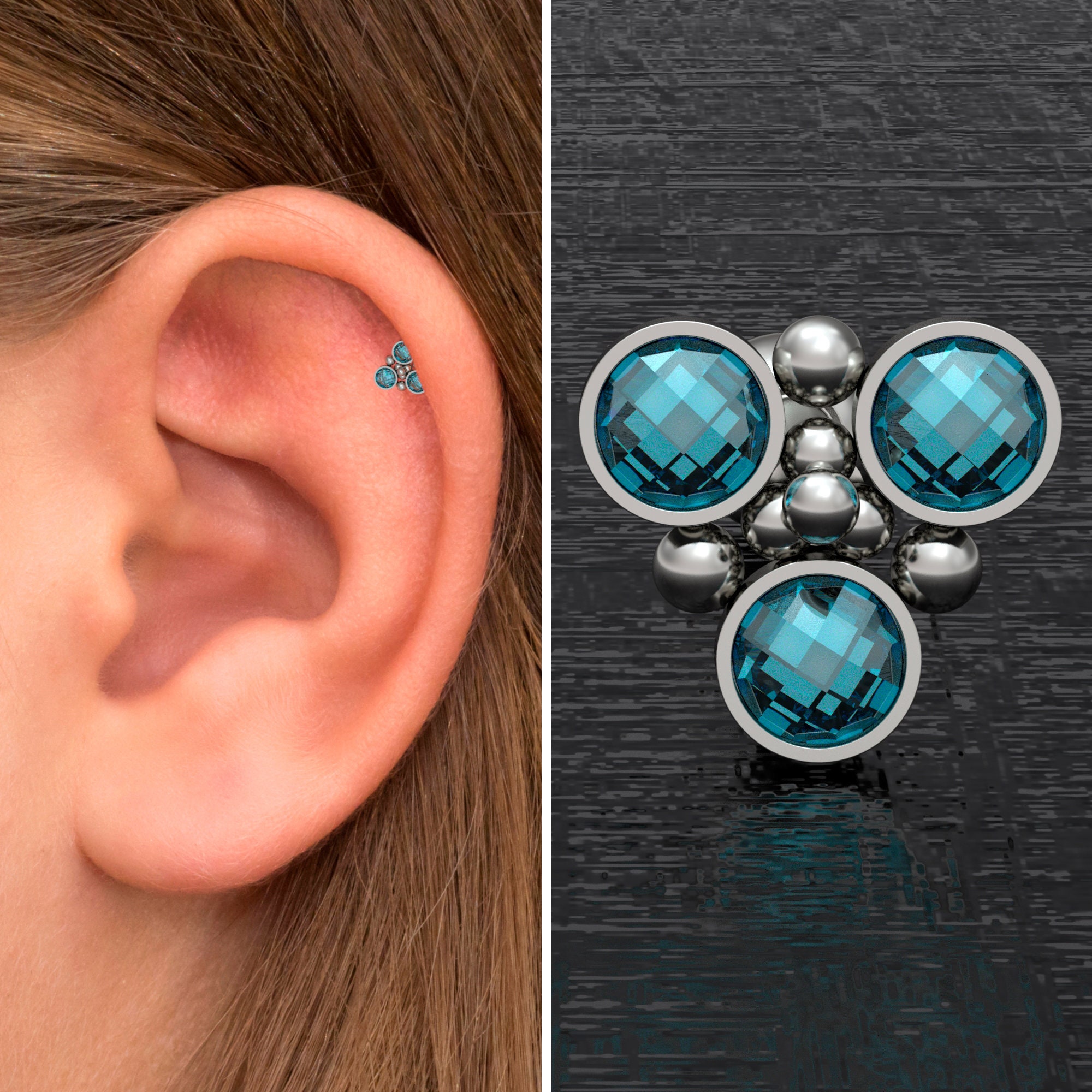 Cartilage Earring Stud Implant Grade Titanium CZ Tragus Stud Etsy