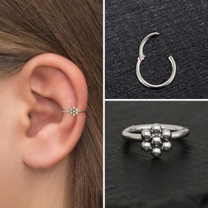 Rook Earring Titanium Implant Grade, Tragus Earring, Clicker Hoop, Forward Helix Clicker, Tragus Piercing, Conch Ring, Cartilage Ring