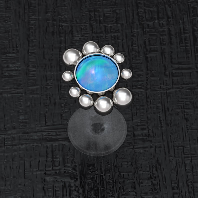 Orecchino A Bottone In Cristallo Viola: Anello Per Cartilagine Con Retro Piatto In PVD Nero - Italia - Foto 2